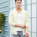 Lovers Hooded Outdoor Windproof And UV Proof Sun Proof Clothes (Color:Light Yellow Size:XXL)