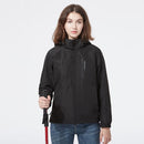 Ladys Detachable 3 in 1 Pair Of Waterproof, Windproof, Warm And Breathable Couples Stormsuit (Color:Black Size:XL)