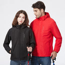 Ladys Detachable 3 in 1 Pair Of Waterproof, Windproof, Warm And Breathable Couples Stormsuit (Color:Black Size:XL)