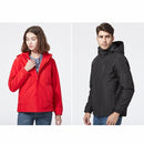 Ladys Detachable 3 in 1 Pair Of Waterproof, Windproof, Warm And Breathable Couples Stormsuit (Color:Red Size:XL)