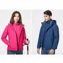 Ladys Detachable 3 in 1 Pair Of Waterproof, Windproof, Warm And Breathable Couples Stormsuit (Color:Rose Red Size:L)