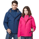 Ladys Detachable 3 in 1 Pair Of Waterproof, Windproof, Warm And Breathable Couples Stormsuit (Color:Rose Red Size:L)