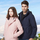 Ladys Detachable 3 in 1 Pair Of Waterproof, Windproof, Warm And Breathable Couples Stormsuit (Color:Cherry Pink Size:L)