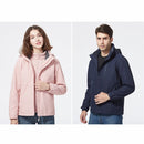 Ladys Detachable 3 in 1 Pair Of Waterproof, Windproof, Warm And Breathable Couples Stormsuit (Color:Cherry Pink Size:XL)