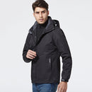 Mens Detachable Two Piece Warm, Waterproof And Breathable Couples Stormsuit (Color:Black Size:XXL)