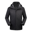 Mens Detachable Two Piece Warm, Waterproof And Breathable Couples Stormsuit (Color:Black Size:XXL)