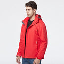 Mens Detachable Two Piece Warm, Waterproof And Breathable Couples Stormsuit (Color:Red Size:XXL)