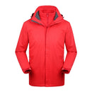 Mens Detachable Two Piece Warm, Waterproof And Breathable Couples Stormsuit (Color:Red Size:XXXL)