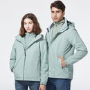 Mens Detachable Two Piece Warm, Waterproof And Breathable Couples Stormsuit (Color:Green Size:XXL)