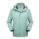 Mens Detachable Two Piece Warm, Waterproof And Breathable Couples Stormsuit (Color:Green Size:XXXXL)