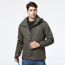 Mens Detachable Two Piece Warm, Waterproof And Breathable Couples Stormsuit (Color:Space Grey Size:XXXXL)