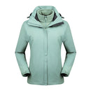 Ladys Detachable Two Piece Warm, Waterproof And Breathable Couples Stormsuit (Color:Green Size:XXXL)