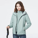 Ladys Detachable Two Piece Warm, Waterproof And Breathable Couples Stormsuit (Color:Green Size:XXXXL)