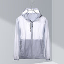 Ladys Outdoor UV Proof Breathable Lightweight UPF 70+ Couples Sun Proof Clothes (Color:Light Grey Size:XXL)