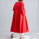Cotton And Linen Jacket Loose Mid-length Retro Literary Buckle Cloak Size:Free Size