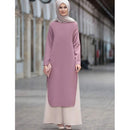 Women Muslim Evening Dress Top Pants Suit (Color:Pink Size:XXL)