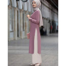 Women Muslim Evening Dress Top Pants Suit (Color:Pink Size:XXL)