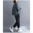 Loose Literary Long-sleeved Baseball Collar Short Jacket (Color:Gray Size:L)