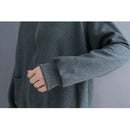 Loose Literary Long-sleeved Baseball Collar Short Jacket (Color:Gray Size:XL)