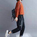 Loose Single-breasted Cotton Twill Gauze Jacket (Color:Red Size:Free Size)