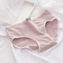 6 PCS Bowknot Morandi Simple Girly Cotton Panties (Color:Taro Purple Size:XL)