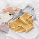 6 PCS Bowknot Morandi Simple Girly Cotton Panties (Color:Taro Purple Size:XL)