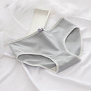 6 PCS Bowknot Morandi Simple Girly Cotton Panties (Color:Gray Blue Size:L)