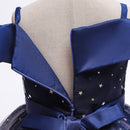 Girls One-shoulder Sequined Tutu Dress (Color:Blue Size:100)