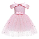 Girls One-shoulder Sequined Tutu Dress (Color:Pink Size:100)