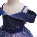 Girls One-shoulder Sequined Tutu Dress (Color:Red Size:150)