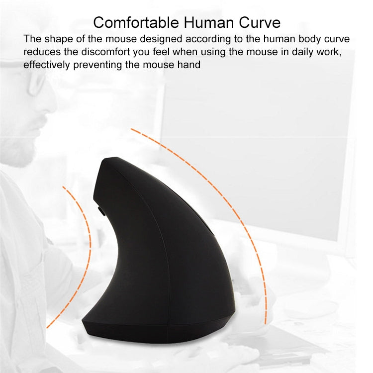 Battery Version Wireless Mouse Vertical 2.4GHz Optical Mouse (White)