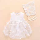 Baby Sleeveless Mesh Dress (Color:White Size:3M)