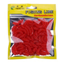 HENGJIA SO106 50 PCS 20mm Simulation Bread Bait Worms Crescent Soft Bait Horseback Fish Worm Bait Fishing Gear (Red)
