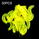 HENGJIA SO106 50 PCS 20mm Simulation Bread Bait Worms Crescent Soft Bait Horseback Fish Worm Bait Fishing Gear (Yellow)