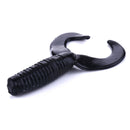 HENGJIA SO105 20 PCS 3.5cm/0.9g Double Tailed Bait Soft Bait for Sea Fishing (Black)