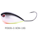 HENGJIA PO036 8cm/13g Big Mouth Single Hook Hitting Water Wave Hard Bait Lure Outdoor Fishing Gear Lure Fishing Bait Fishing Tackle (PO036-3)