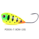 HENGJIA PO036 8cm/13g Big Mouth Single Hook Hitting Water Wave Hard Bait Lure Outdoor Fishing Gear Lure Fishing Bait Fishing Tackle (PO036-7)