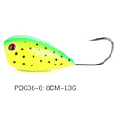HENGJIA PO036 8cm/13g Big Mouth Single Hook Hitting Water Wave Hard Bait Lure Outdoor Fishing Gear Lure Fishing Bait Fishing Tackle (PO036-8)