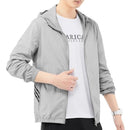 Summer Nylon Waterproof and Breathable Fabric Anti-ultraviolet Hooded Sun Protection Shirt for Men (Color:Gray Size:M)