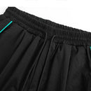 Spring and Autumn Loose Drawstring Pants Ankle-length Sweatpants for Men (Color:Black Size:XXXL)