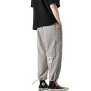 Spring and Autumn Loose Drawstring Pants Ankle-length Sweatpants for Men (Color:Khaki Size:XXXL)