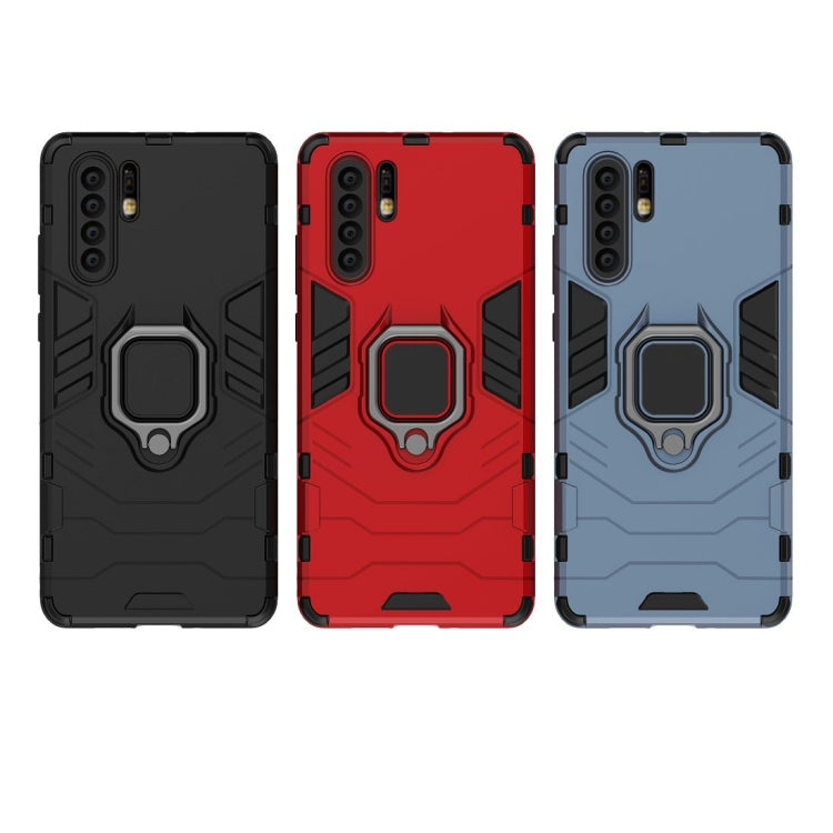 PC + TPU Shockproof Protective Case for Huawei Mate P30 Pro, with Magnetic Ring Holder (Black)