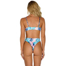 2 in 1 Polyester Tie-dye Sling Bikini Ladies Split Swimsuit Set with Chest Pad (Color:Pink Blue Size:S)