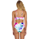 2 in 1 Polyester Tie-dye Adjustable Sling Bikini Ladies Split Swimsuit Set with Chest Pad (Color:Colorful Size:S)