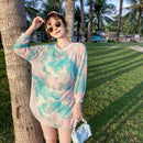 Women Cover Belly Look Thin Swimwear Three-piece Suit (Color:Green Size:M)