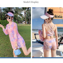 Women Cover Belly Look Thin Swimwear Three-piece Suit (Color:Pink Size:S)