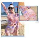 Women Cover Belly Look Thin Swimwear Three-piece Suit (Color:Pink Size:S)