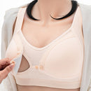 Front Button Cotton Breastfeeding Underwear Breathable Pregnancy Bra without Steel Ring (Color:Skin Color Size:42/95BC)