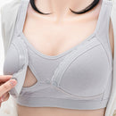 Front Button Cotton Breastfeeding Underwear Breathable Pregnancy Bra without Steel Ring (Color:Grey Size:36/80BC)