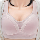 Front Button Cotton Breastfeeding Underwear Breathable Pregnancy Bra without Steel Ring (Color:Bean Paste Size:38/85BC)